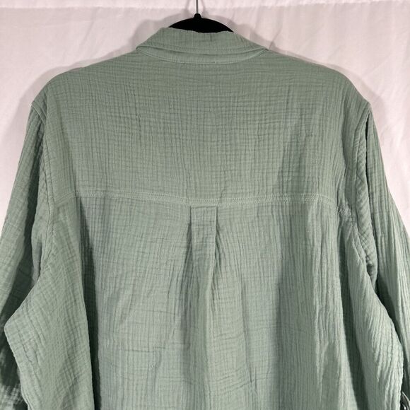 Anne Klein Jeans Blouse Women's XXL Green Button Up Long Sleeve Collared - Picture 9 of 10